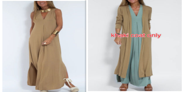Ensemble robe et veste longue pour femme