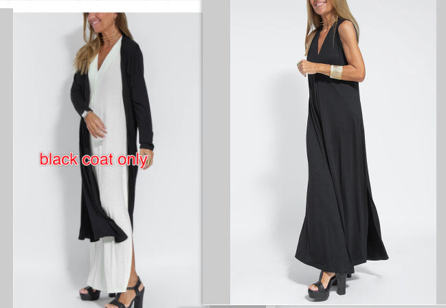 Ensemble robe et veste longue pour femme