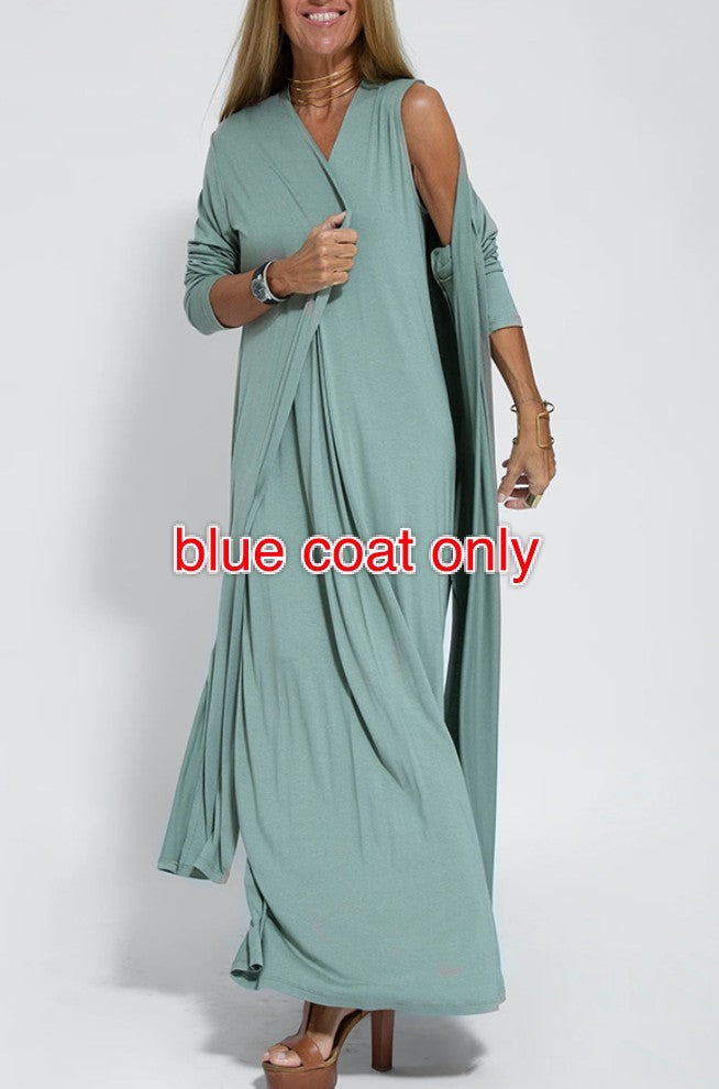 Ensemble robe et veste longue pour femme