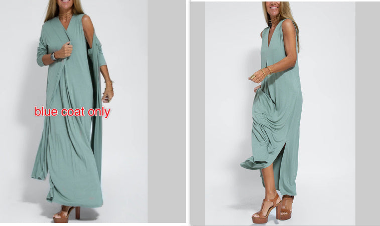 Ensemble robe et veste longue pour femme