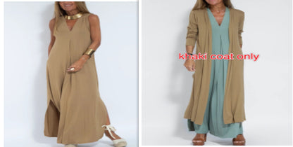 Ensemble robe et veste longue pour femme
