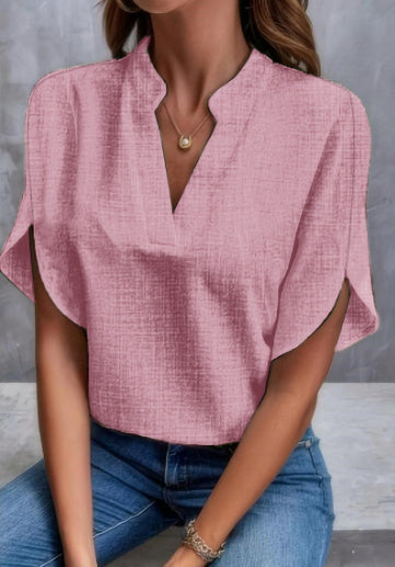 Chemisier en chiffon à col en V pour femme