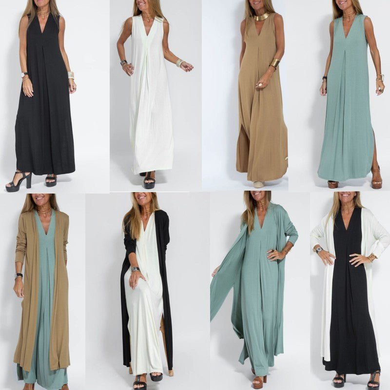 Ensemble robe et veste longue pour femme