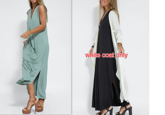 Ensemble robe et veste longue pour femme